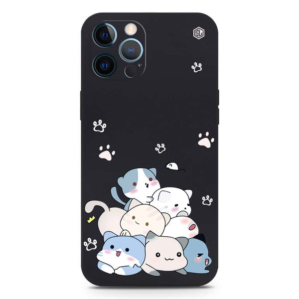 Cute Design Soft Phone Case - Silica Gel Case - Black - iPhone 12 Pro