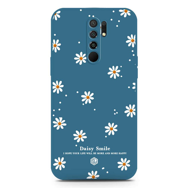 Daisy Smile Design Soft Phone Case - Silica Gel Case - Blue - Xiaomi Redmi 9