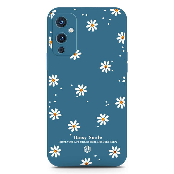 Daisy Smile Design Soft Phone Case - Silica Gel Case - Blue - OnePlus 9