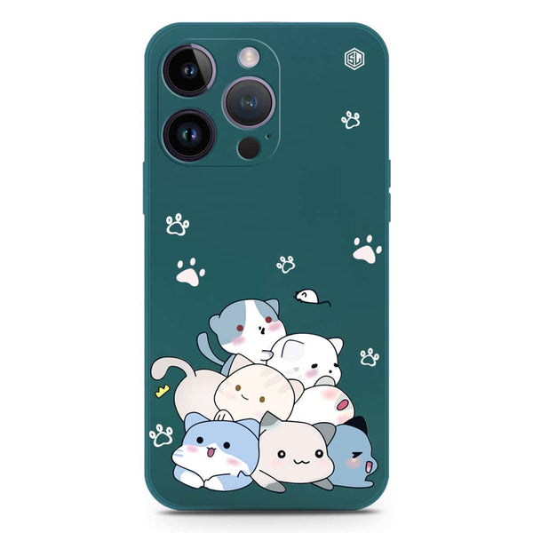 Cute Design Soft Phone Case - Silica Gel Case - Darkgreen - iPhone 14 Pro Max