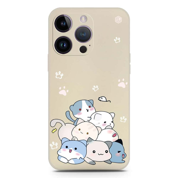 Cute Design Soft Phone Case - Silica Gel Case - Offwhite - iPhone 14 Pro