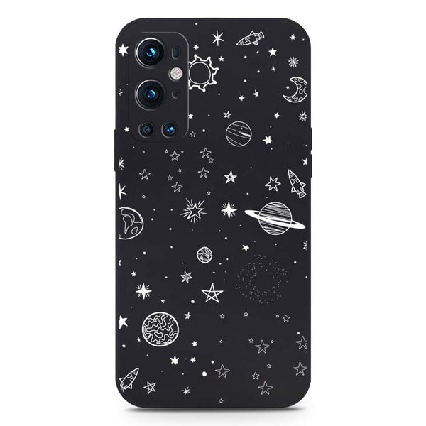 Stardust Dreams Design Soft Phone Case - Silica Gel Case - Black - OnePlus 9 Pro