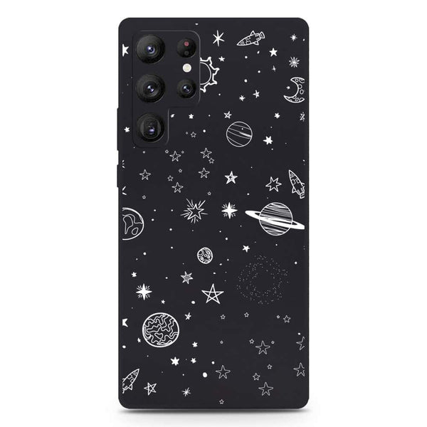 Stardust Dreams Design Soft Phone Case - Silica Gel Case - Black - Samsung Galaxy S22 Ultra 5G