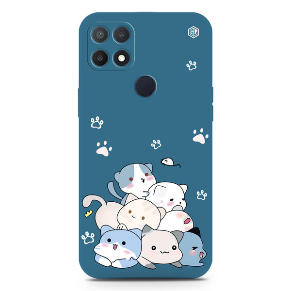 Cute Design Soft Phone Case - Silica Gel Case - Blue - Oppo A15