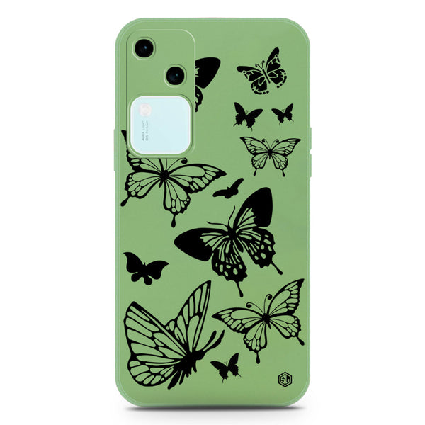 Cute Butterfly Design Soft Phone Case - Silica Gel Case - LightGreen - Vivo V30