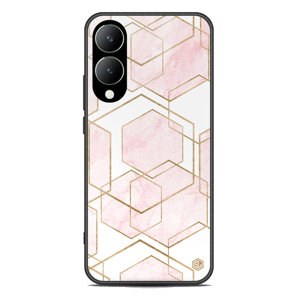 Stylish Marble Series Soft Phone Case - Premium Glass Case - Design 3 - Vivo Y17s