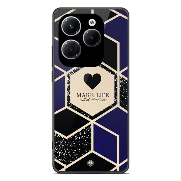 Happiness Series Soft Phone Case - Premium Glass Case - Design 1 - Infinix Hot 40