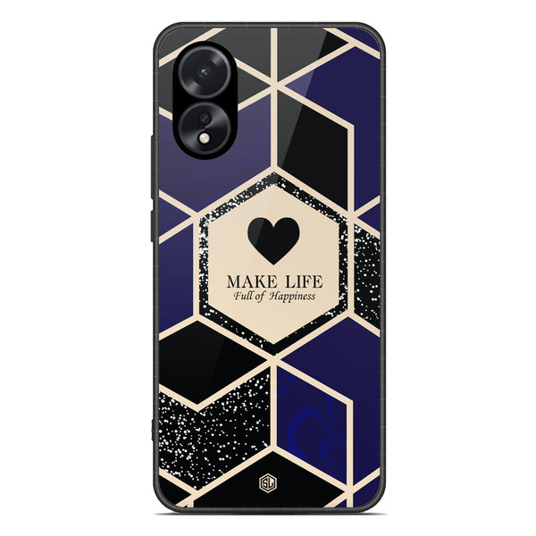 Happiness Series Soft Phone Case - Premium Glass Case - Design 1 - Oppo A18