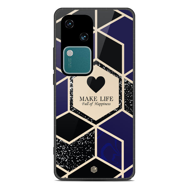 Happiness Series Soft Phone Case - Premium Glass Case - Design 1 - Vivo V30