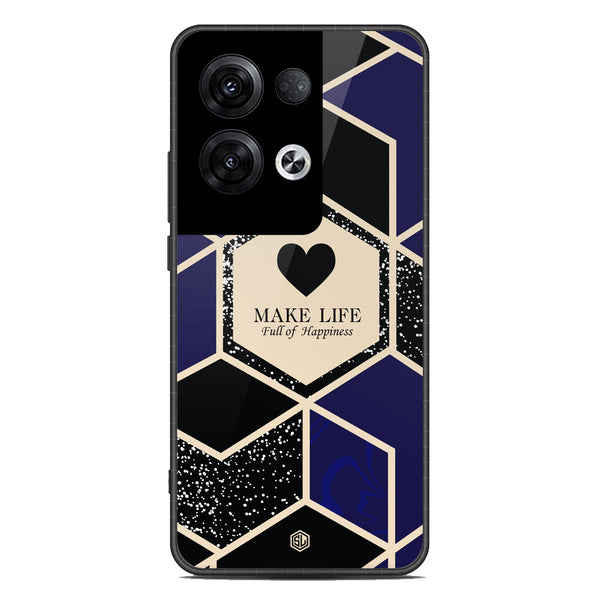 Happiness Series Soft Phone Case - Premium Glass Case - Design 1 - Oppo Reno 8 Pro