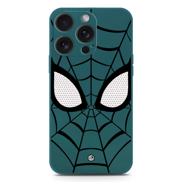 Cool Spider Design Soft Phone Case - Silica Gel Case - Darkgreen - iPhone 15 Pro