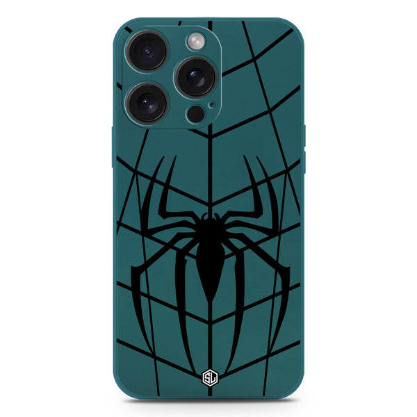 X-Spider Design Soft Phone Case - Silica Gel Case - Darkgreen - iPhone 15 Pro