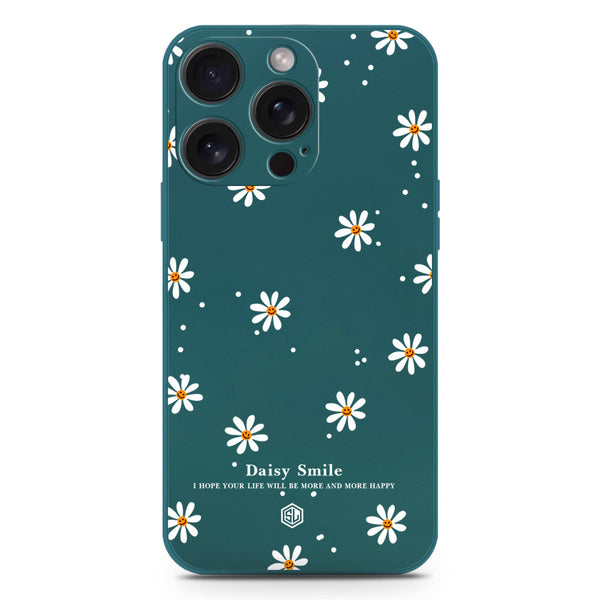 Daisy Smile Design Soft Phone Case - Silica Gel Case - Darkgreen - iPhone 16 Pro