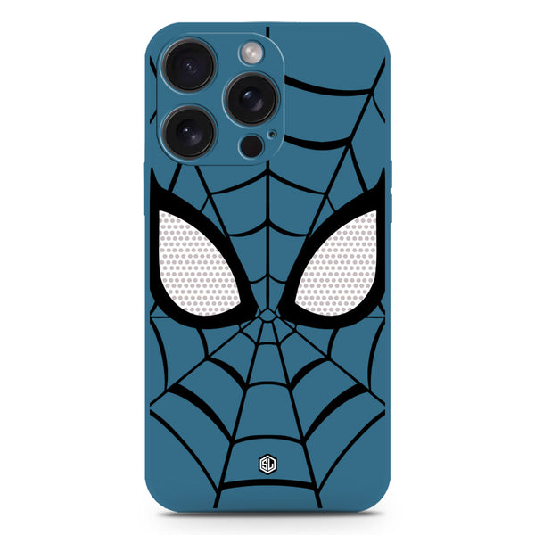 Cool Spider Design Soft Phone Case - Silica Gel Case - Blue - iPhone 15 Pro