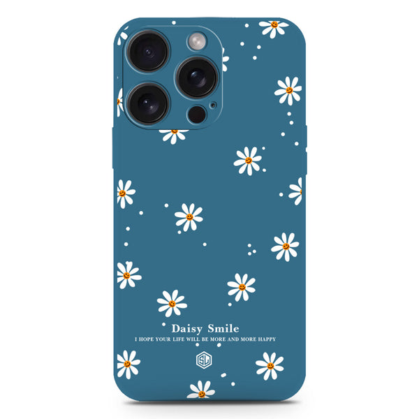 Daisy Smile Design Soft Phone Case - Silica Gel Case - Blue - iPhone 16 Pro