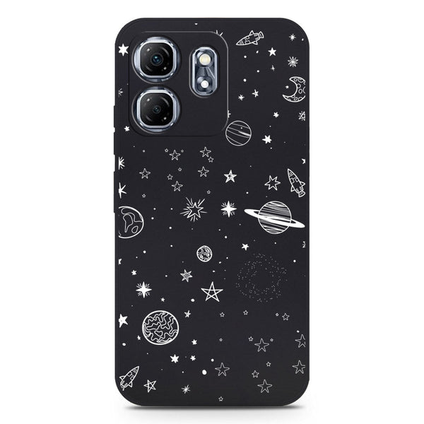 Stardust Dreams Design Soft Phone Case - Silica Gel Case - Black - Infinix Hot 50i