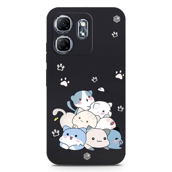Cute Design Soft Phone Case - Silica Gel Case - Black - Infinix Hot 50i