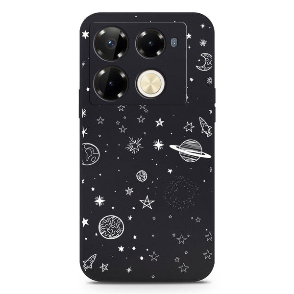 Stardust Dreams Design Soft Phone Case - Silica Gel Case - Black - Infinix Note 40 Pro Plus