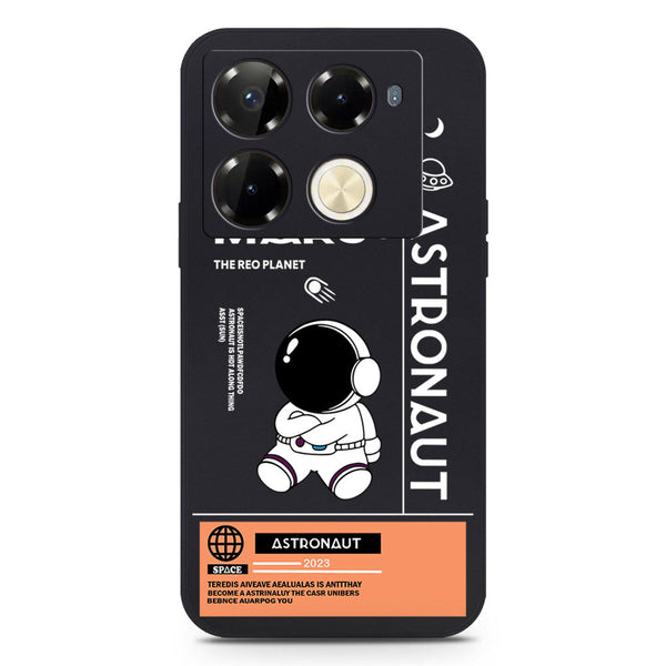 Astronaut Series Design Soft Phone Case - Silica Gel Case - Black - Infinix Note 40 Pro Plus