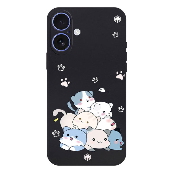 Cute Design Soft Phone Case - Silica Gel Case - Black - iPhone 16 Plus