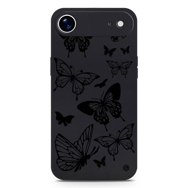 Cute Butterfly Design Soft Phone Case - Silica Gel Case - Black - iPhone 17 Air