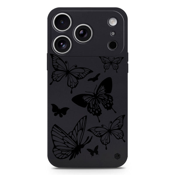 Cute Butterfly Design Soft Phone Case - Silica Gel Case - Black - iPhone 17 Pro