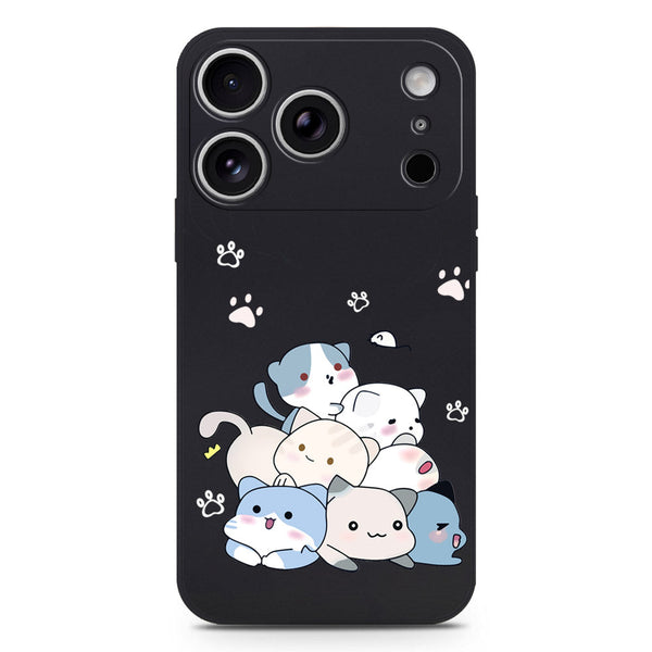 Cute Design Soft Phone Case - Silica Gel Case - Black - iPhone 17 Pro