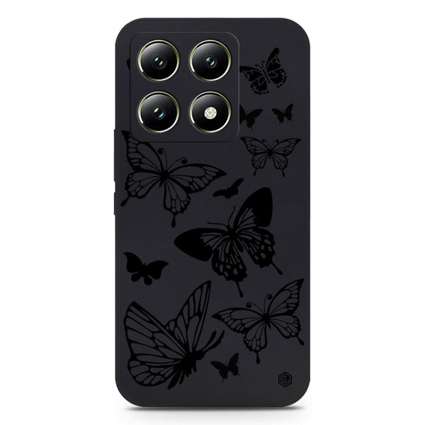 Cute Butterfly Design Soft Phone Case - Silica Gel Case - Black - Xiaomi 14T Pro