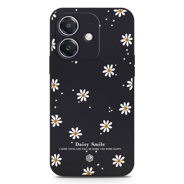 Daisy Smile Design Soft Phone Case - Silica Gel Case - Black - Oppo A3x 4G