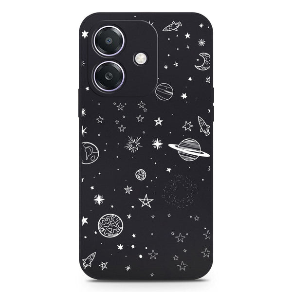 Stardust Dreams Design Soft Phone Case - Silica Gel Case - Black - Oppo A3 4G