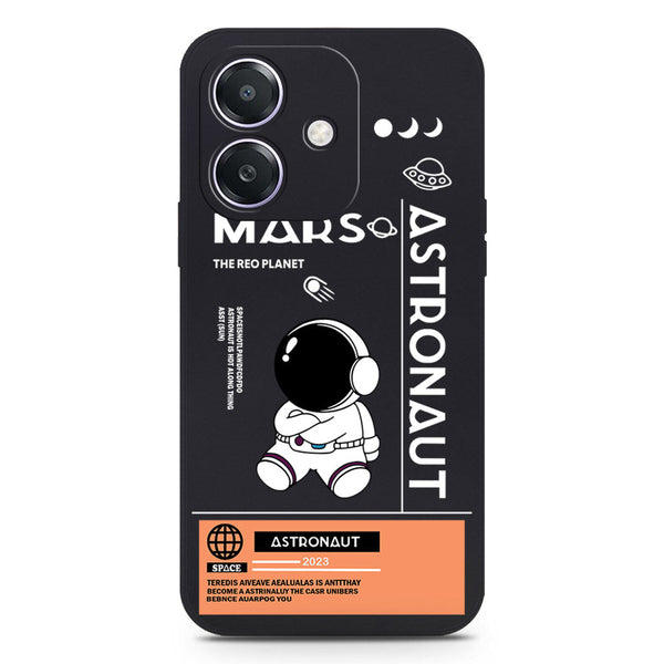 Astronaut Series Design Soft Phone Case - Silica Gel Case - Black - Oppo A3x 4G