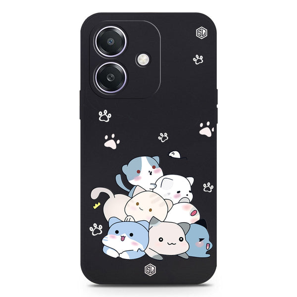 Cute Design Soft Phone Case - Silica Gel Case - Black - Oppo A40
