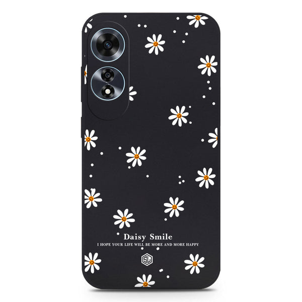 Daisy Smile Design Soft Phone Case - Silica Gel Case - Black - Oppo A60