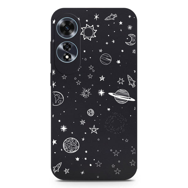 Stardust Dreams Design Soft Phone Case - Silica Gel Case - Black - Oppo A60