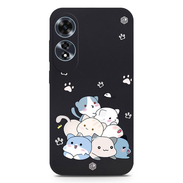 Cute Design Soft Phone Case - Silica Gel Case - Black - Oppo A60