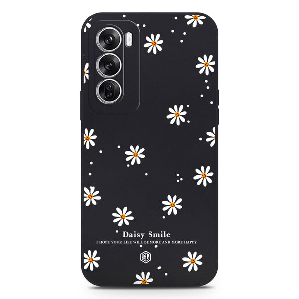 Daisy Smile Design Soft Phone Case - Silica Gel Case - Black - Oppo Reno 12
