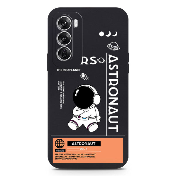 Astronaut Series Design Soft Phone Case - Silica Gel Case - Black - Oppo Reno 12
