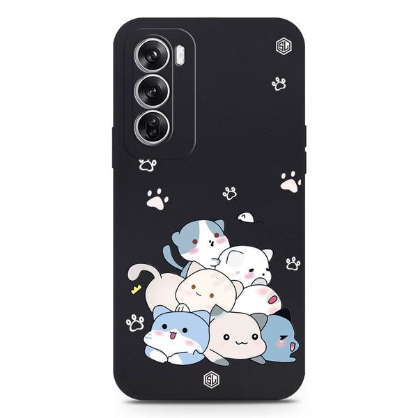 Cute Design Soft Phone Case - Silica Gel Case - Black - Oppo Reno 12
