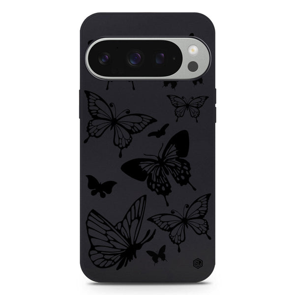 Cute Butterfly Design Soft Phone Case - Silica Gel Case - Black - Google Pixel 9