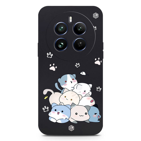 Cute Design Soft Phone Case - Silica Gel Case - Black - Realme 12 Plus