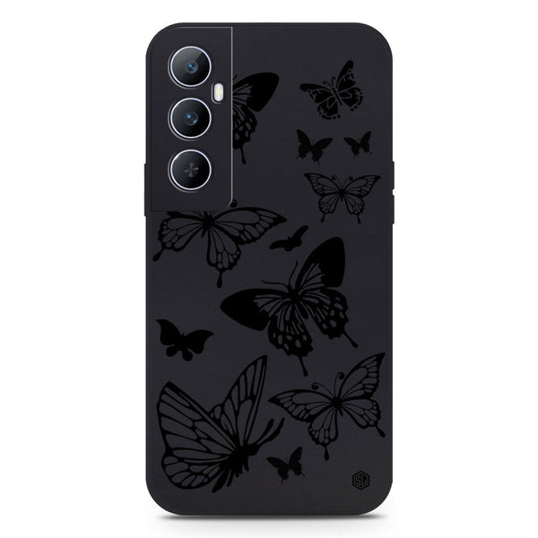 Cute Butterfly Design Soft Phone Case - Silica Gel Case - Black - Realme C65