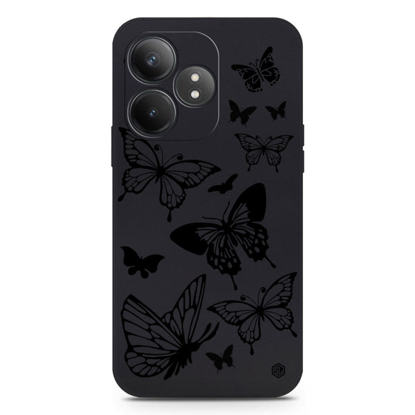 Cute Butterfly Design Soft Phone Case - Silica Gel Case - Black - Realme GT Neo 6 SE