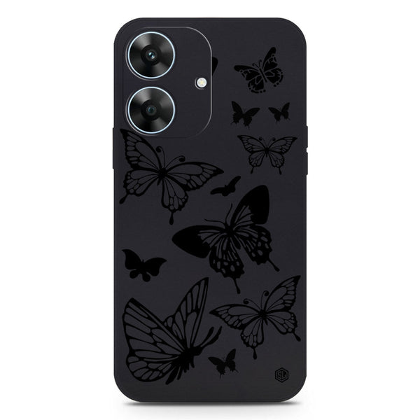 Cute Butterfly Design Soft Phone Case - Silica Gel Case - Black - Realme Note 60