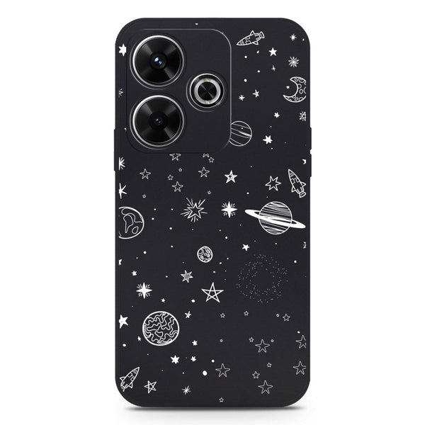 Stardust Dreams Design Soft Phone Case - Silica Gel Case - Black - Xiaomi Redmi Note 13R