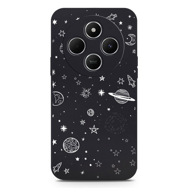 Stardust Dreams Design Soft Phone Case - Silica Gel Case - Black - Xiaomi Redmi 14R