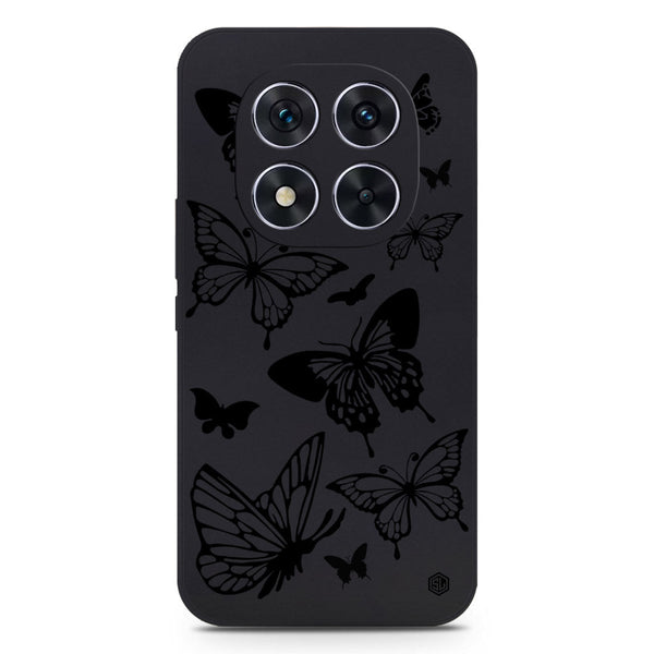 Cute Butterfly Design Soft Phone Case - Silica Gel Case - Black - Xiaomi Redmi Note 14 Pro Plus 5G