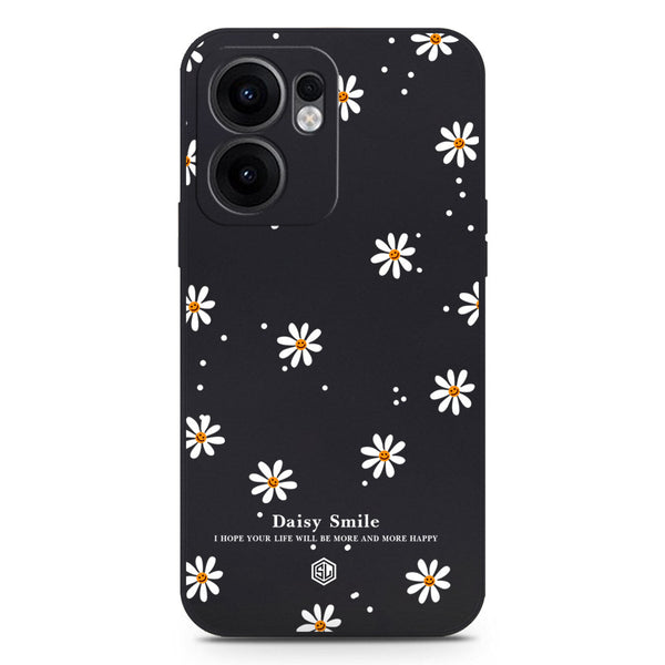 Daisy Smile Design Soft Phone Case - Silica Gel Case - Black - Oppo Reno 13F 4G