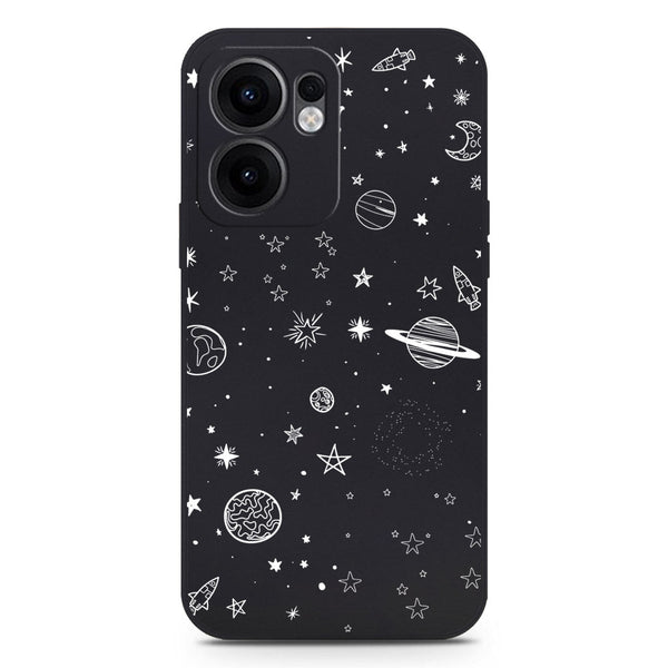 Stardust Dreams Design Soft Phone Case - Silica Gel Case - Black - Oppo Reno 13F 4G