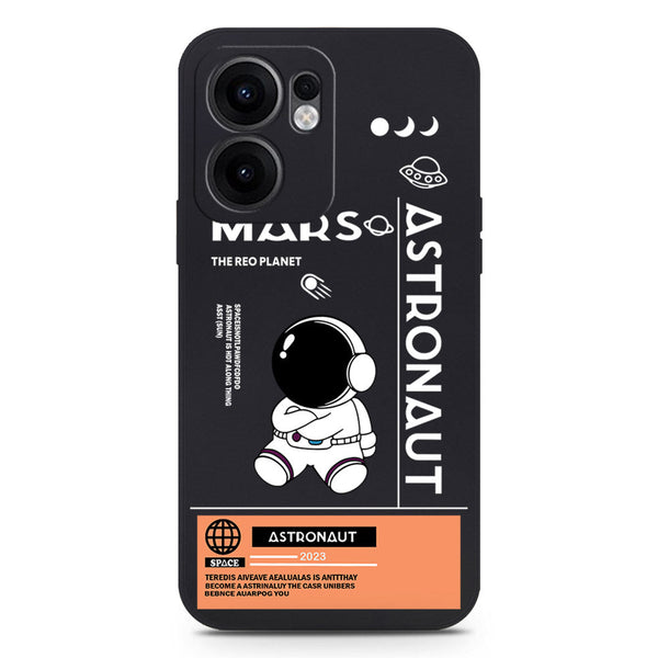 Astronaut Series Design Soft Phone Case - Silica Gel Case - Black - Oppo Reno 13F 4G