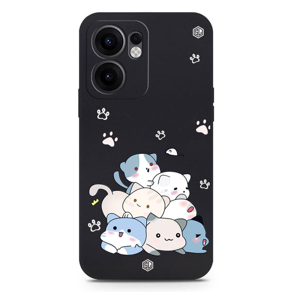 Cute Design Soft Phone Case - Silica Gel Case - Black - Oppo Reno 13F 4G